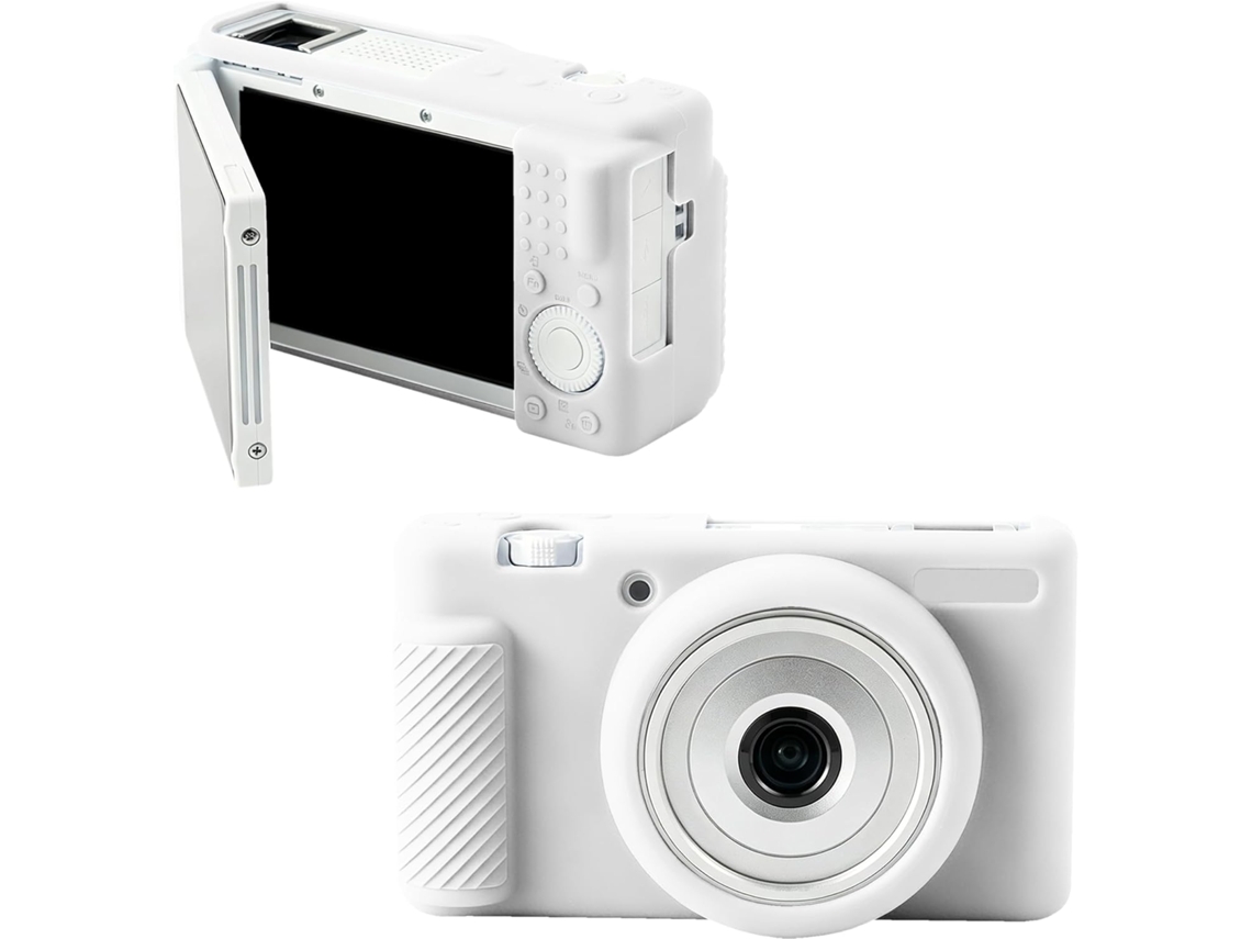 Capa Silicone HEXINYIGJLY para Sony Zv 1f/zv 1 Iianti Risco, Acesso Total, Montagem Tripé Branco