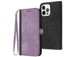 Capa Pega Para Iphone 15 Pro Pele Sintética Magnética Roxo