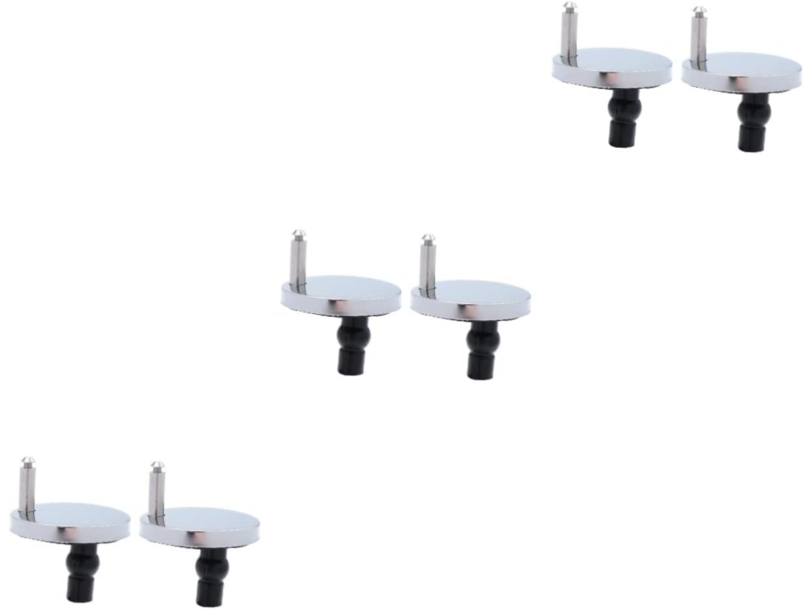Conjunto De 6 Parafusos De Fixação Para Assento Sanitário Com Dobradiças E Almofadas.