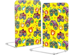 Suportes Para Livros Em Acrílico Amarelo Escritório E Casa, Suporte Transparente Para Livros Com Almofadas