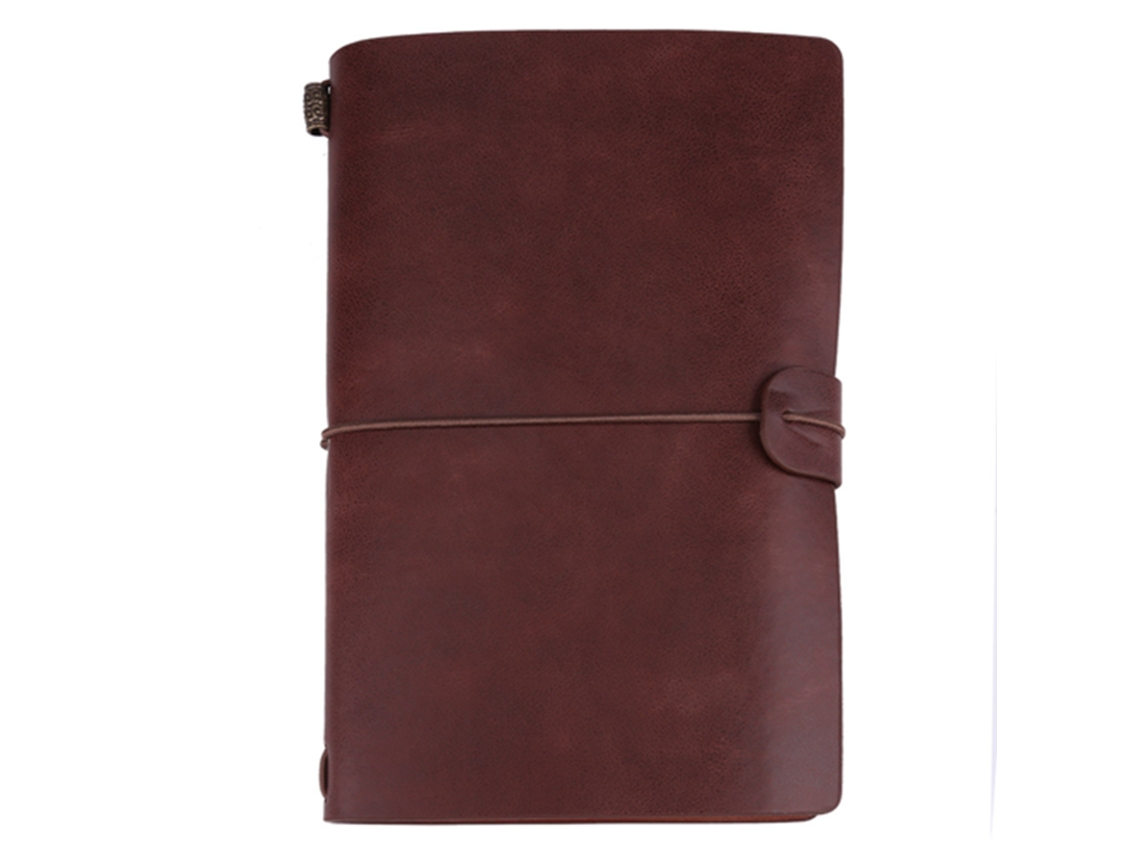 Caderno de Viagem de Couro Pu Clássico Diário Personalizável e Rehacível Bloco de Notas (marrom Escuro)