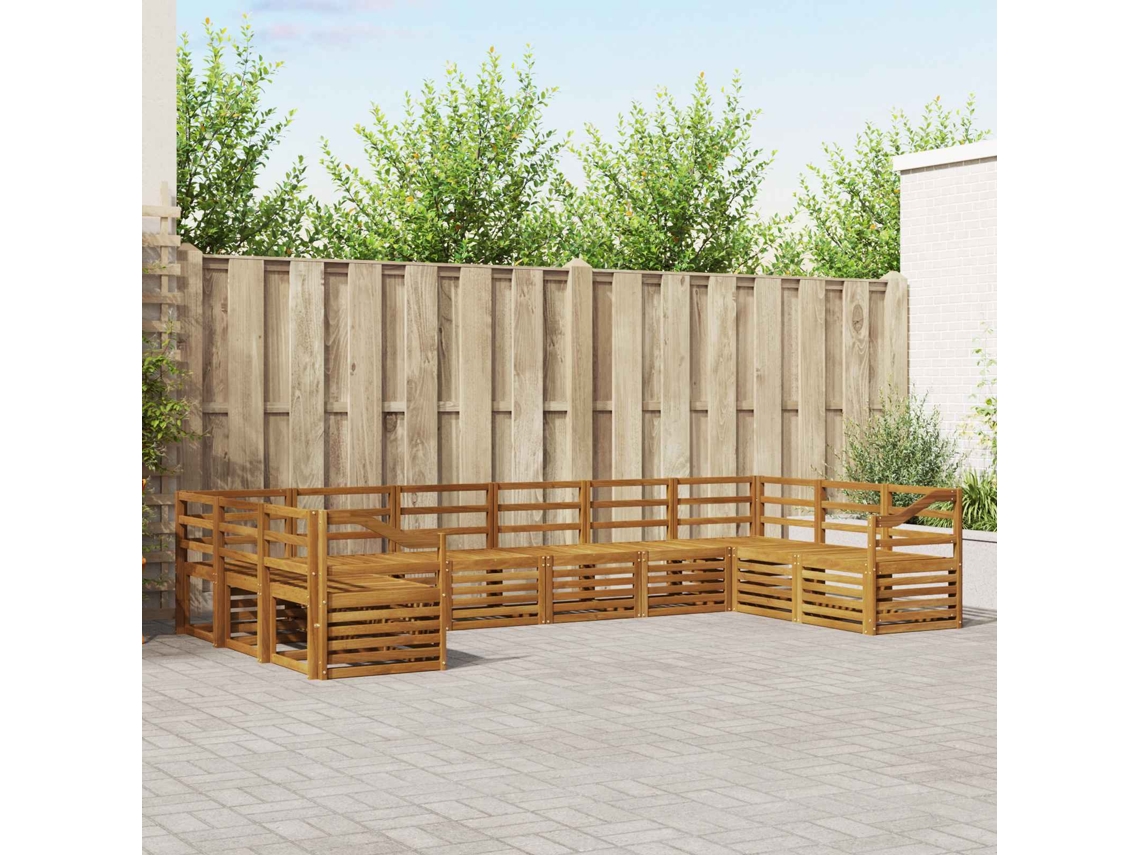 Vidaxl Conjunto De Sofá Sectional 10 Pcs Natural