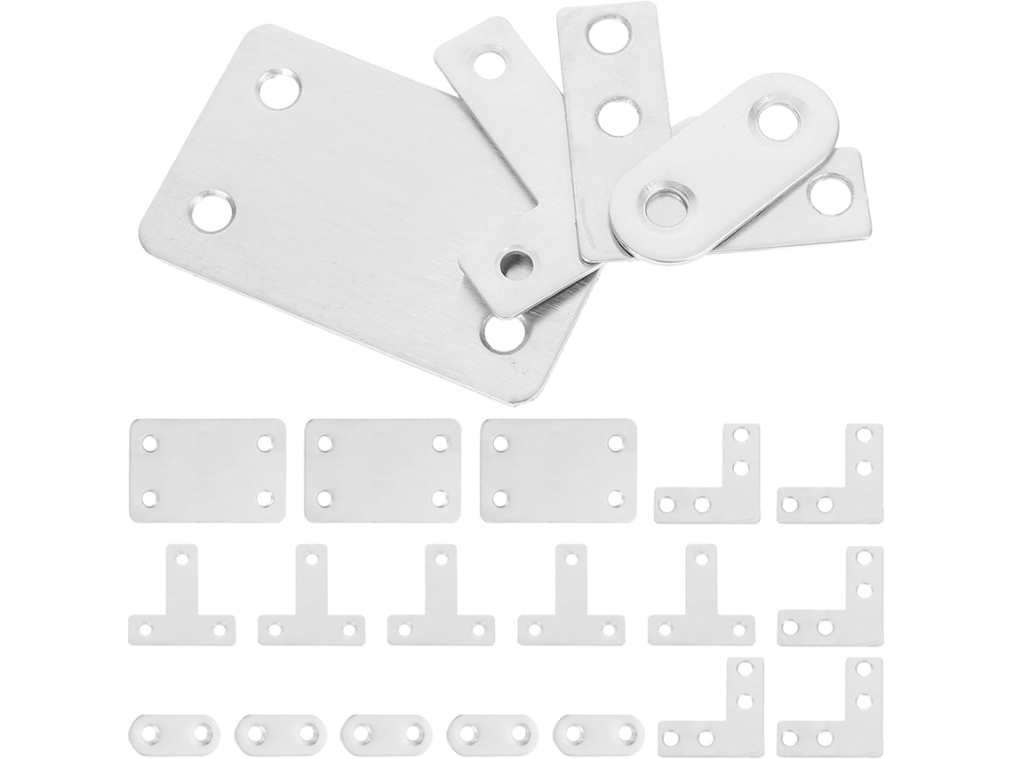22-cantoneiras Retas Em Aço Inoxidável 37x16mm, 38x60mm, 40x40mm Para Fixação E Reparo De Móveis Madeira, Alta