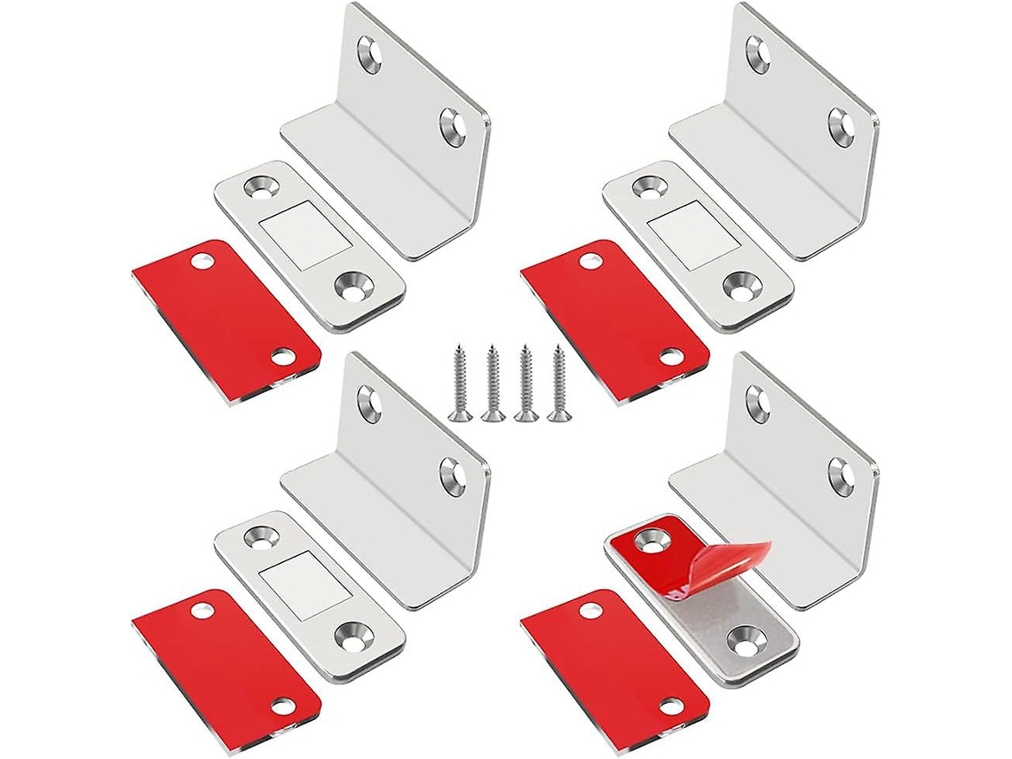Pestillo Magnético para Portas de Armário Jiayi 4 Pack, aço inoxidável, fechamento forte para gavetas | S/MARCA