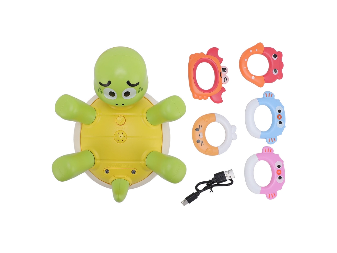 Mali brinquedo Tartaruga de Banho Elétrica com Pulverização e 5 Anéis para Bebê