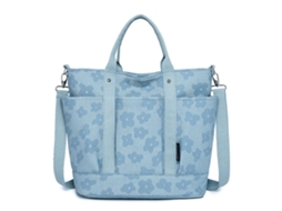 Bolsa de ombro leve em lona, estilo sacola floral plissada, antifurto, vários bolsos AQUAFORGE