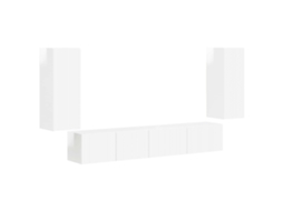 Conjunto Móvel TV 4 Peças Branco Brilhante MAISON EXCLUSIVE