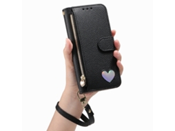 Capa Chrui Para Samsung Galaxy S26, Modelo Carteira Com Aba Transversal, Design De Coração (compatível, Preta)