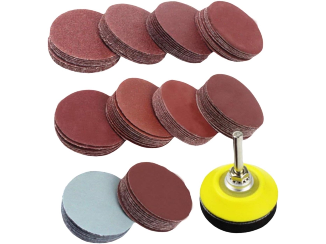 Kit Com 100 Discos De Lixa E Suporte 2 Polegadas, Material: material