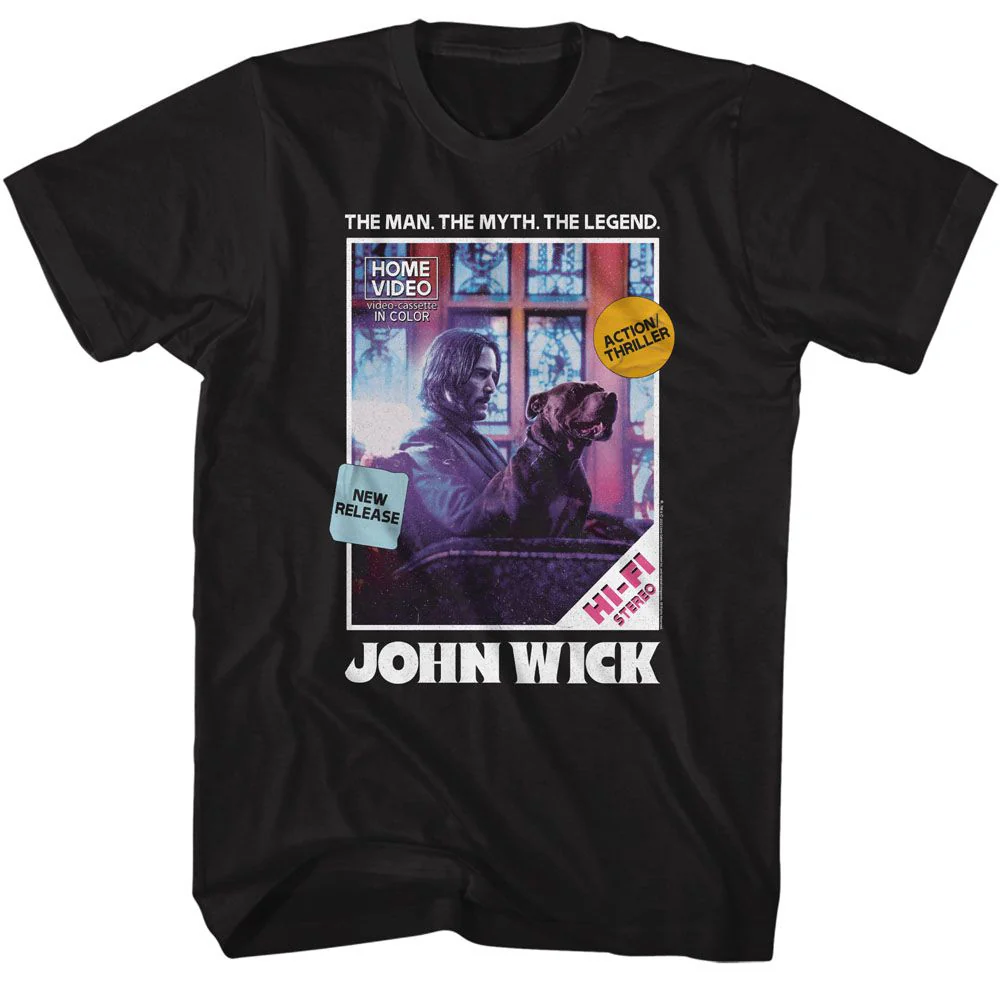 Unisex Adult T-shirt Rockinstone John Wick Vhs Cover Black Sizexxxl
