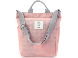 2026 bolsa de Mão para Mulher com Cordão de Lona Mochila Escolar Bolsa de Ombro para Viagens Escritório Escola Rosa