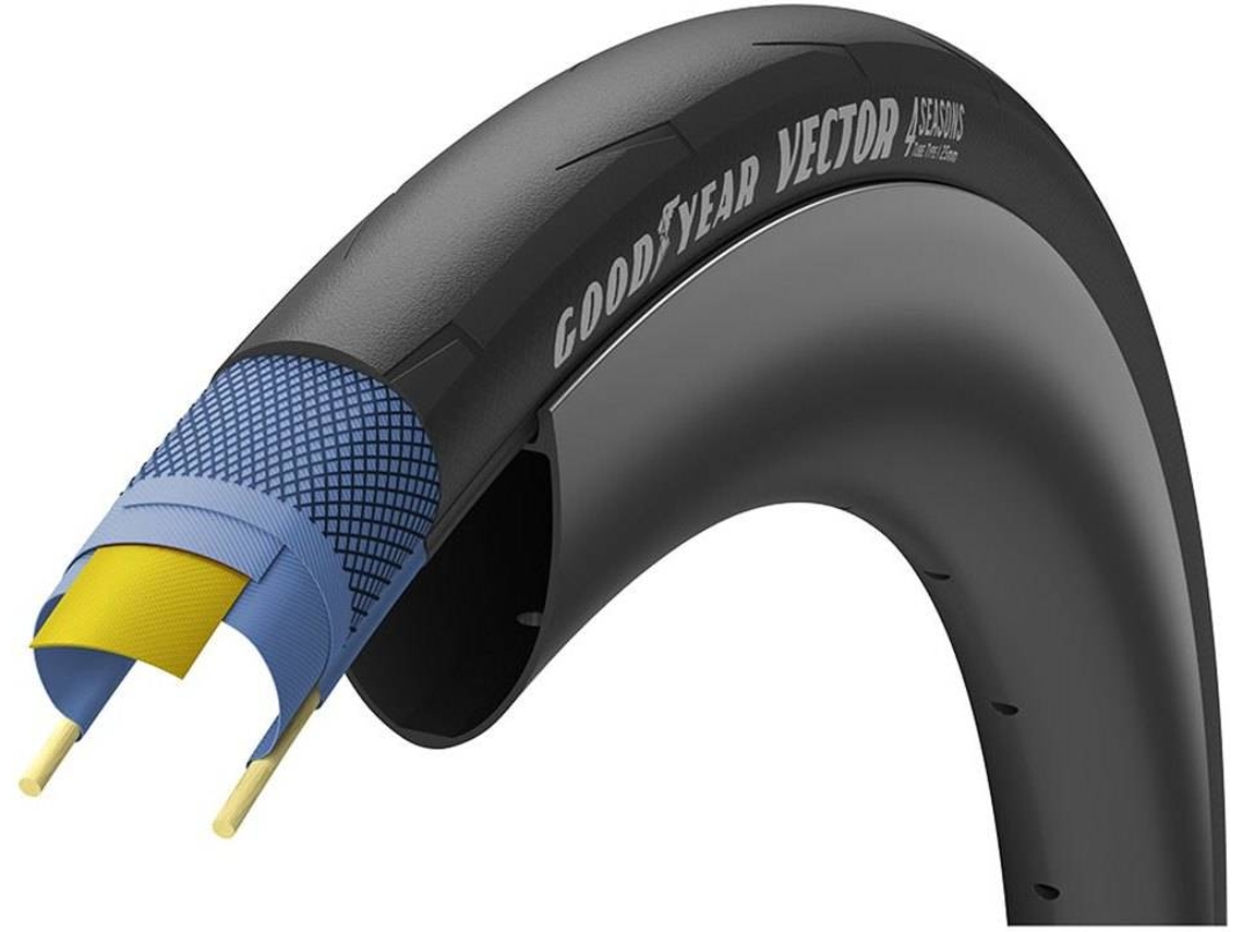 Pneus para Ciclismo Estrada GOODYEAR Estrada Vector 4seasons 60 Tpi Dobrável