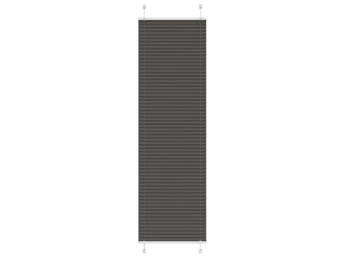 Vidaxl Preto Plissada Cega 65x200 Cm Largura Tecido 64,4 Cm Poliéster