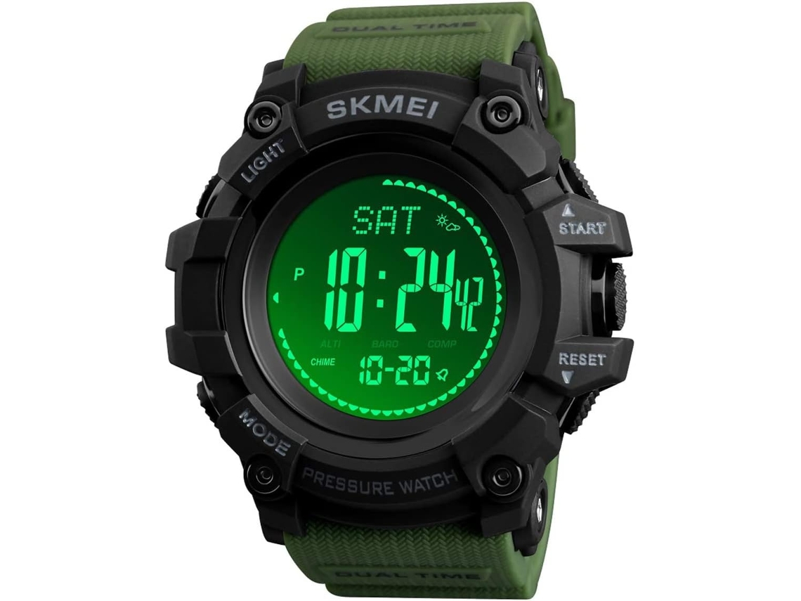 Lurelia Relógio Digital Desportivo, Visor Digital, Led, Cronógrafo, Alarme, Data/calendário, 12/24h, Luminoso, Duplo Fuso/mostrador, Silicone, Preto