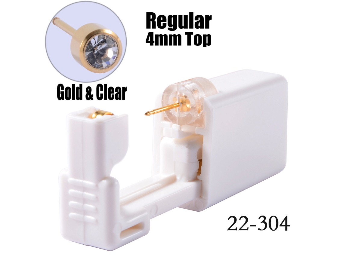 Piercing De Orelha, Descartáveis ​​para Perfuração Da Orelha, Com Brincos De Aço Inoxidável Dourado De 4 Mm, 1 Par (branco) Spqment