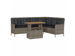 Conjunto de 2 Sofás de Jardim com Almofadões Vime Pe Cinzento MAISON EXCLUSIVE (90x200 cm)