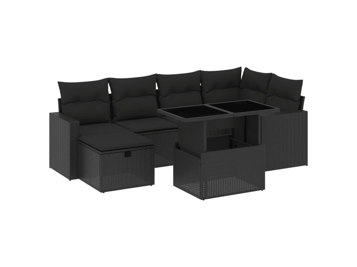 Garden Sofa Set, Garden Sofa Sets Vidaxl Preto Rattan / Vime (n/a)