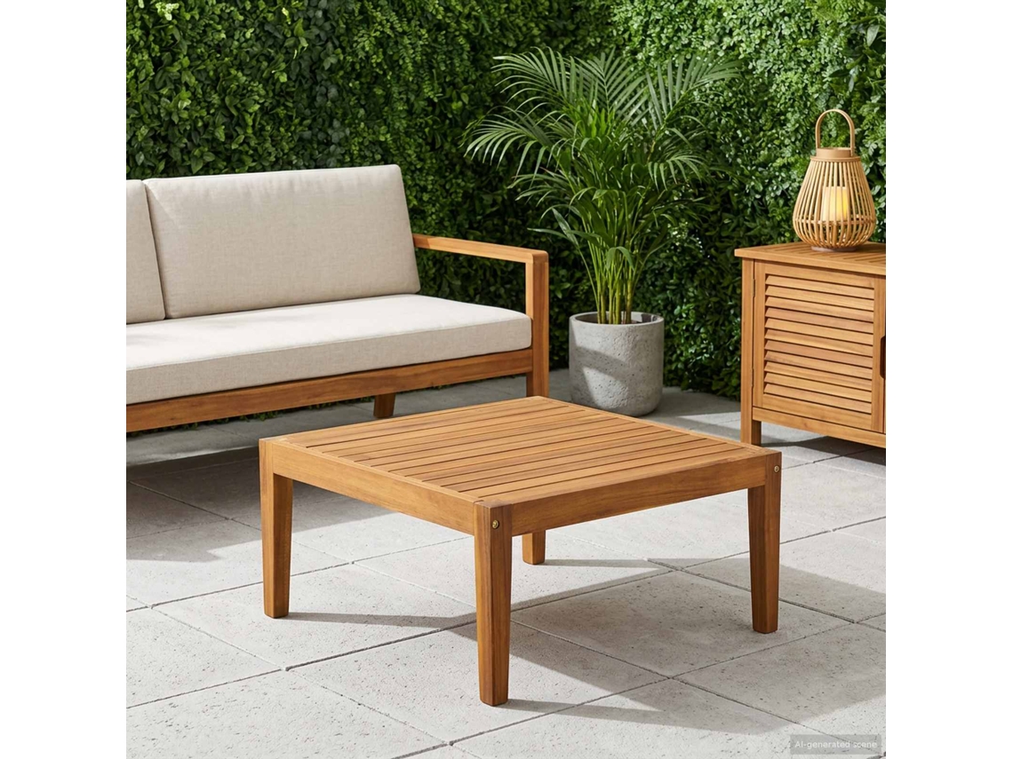 Vidaxl Mesa De Jardim Madeira Sólida De Acácia Natural 60 X 60 X 30 Cm