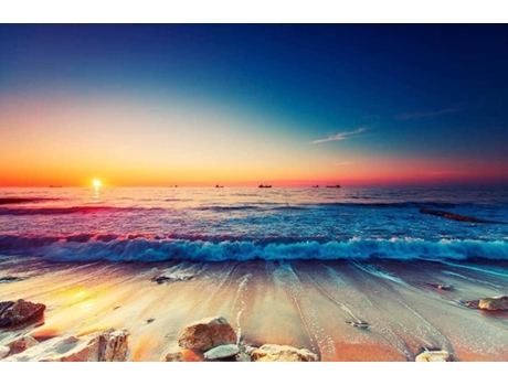 Papel de Parede OEDIM Entardecer na Praia (Multicolorido - 400x300 cm - Vinilo)