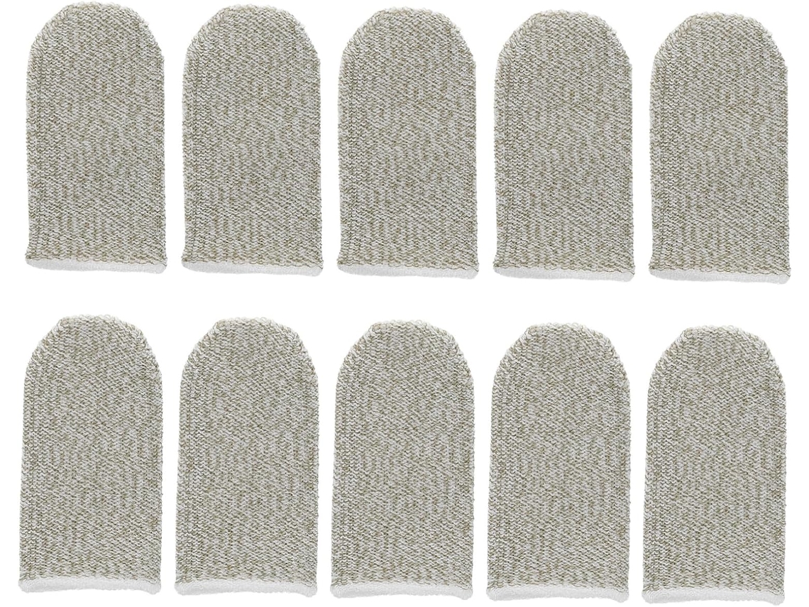 Popetpop Pacote Com 10-protetores De Dedo Para Jogos Em Celular, Antitranspirantes, Fibra De Cobre Respirável, Tamanho