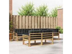 Vidaxl Conjunto De Sofás Para Exterior 6 Pcs Branco E Antracite
