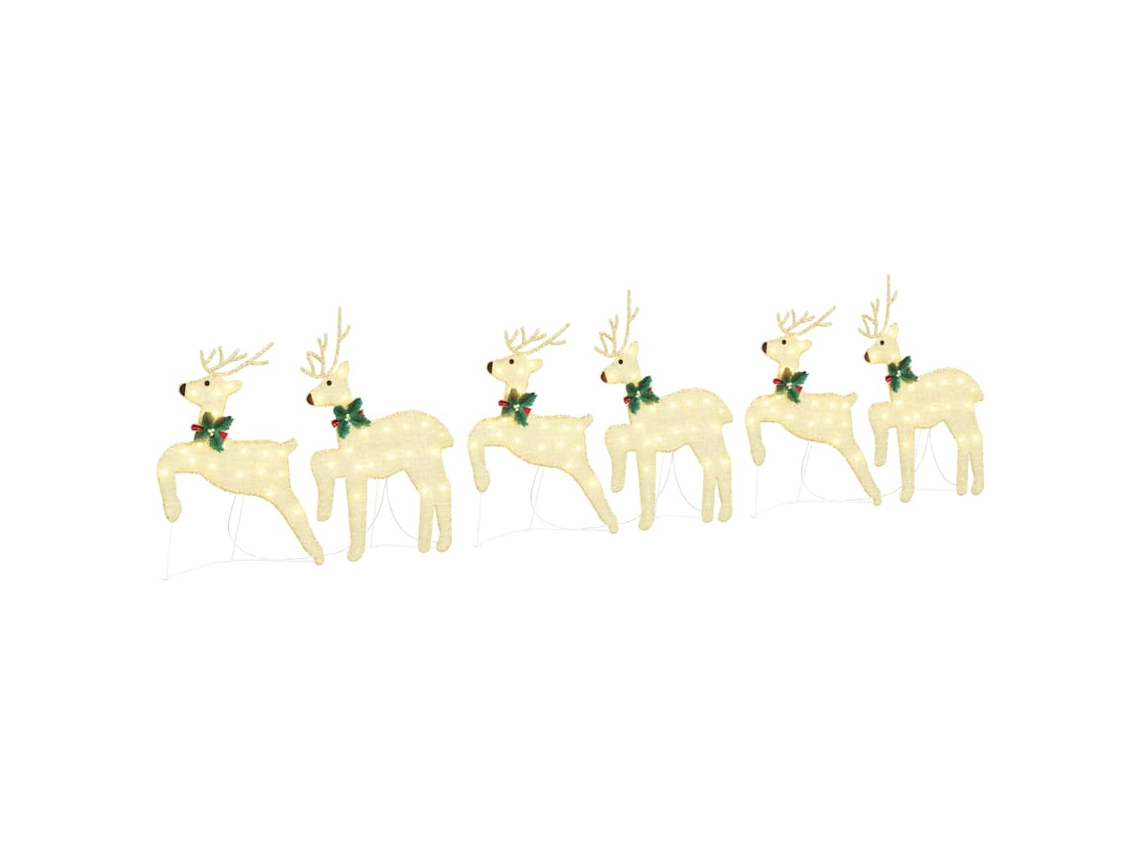 Conjunto 6 Decoração De Natal Vidaxl Dourado Tecido (45 X 19 X 65 Cm)