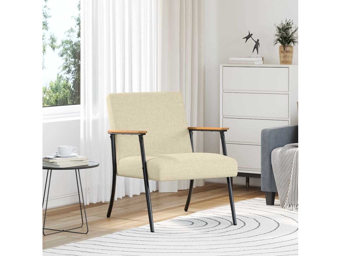 Vidaxl Poltrona Creme Tecido
