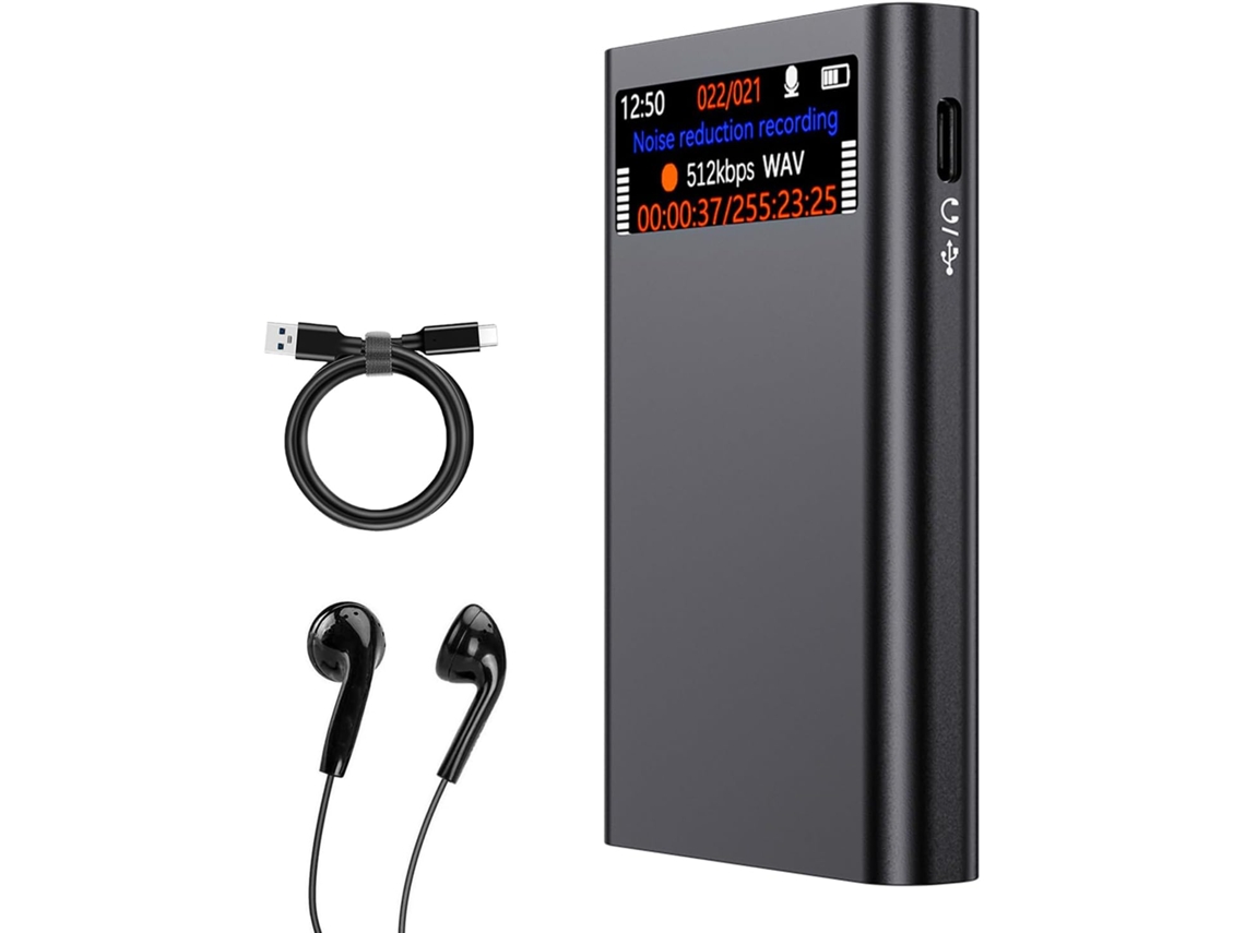 Gravador De Voz Digital Com Ecrã De 0,96 Polegadas, Longa Duração