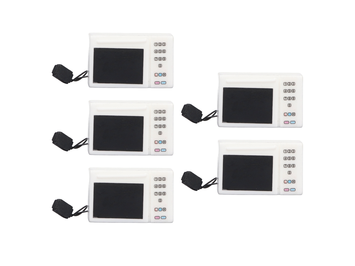 Mali 5pcs Micro ondas Simulado Miniatura 1:12 para Casinha de Bonecas Acessórios de Cozinha