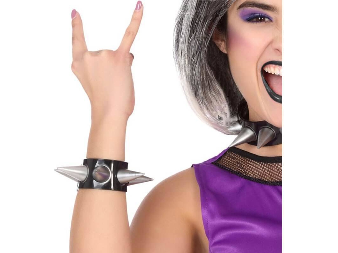 Pulseira DISFRAZZES Punk Com Espinhos (Tam: Tamanho Único )