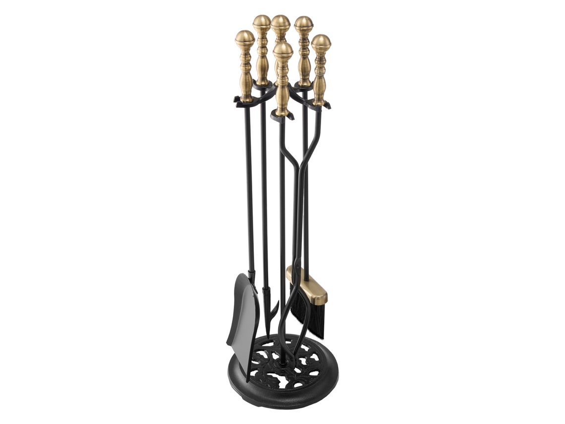 Conjunto De Ferramentas Para Lareira 5 Peças Suporte 770 X 225 X 225 Mm Vevor