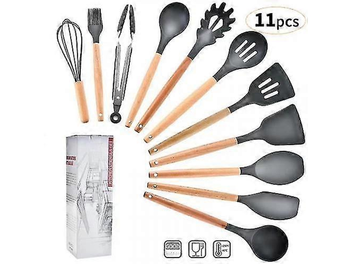 Conjunto De Utensílios De Cozinha De Silicone Com 8/9/11 Peças | Conjunto De Utensílios De Cozinha Com 11 Peças Aquaforge