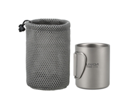 Copo de Titânio 220ml com Alça Dobrável Lixada