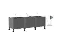 Conjunto 3 Vaso De Jardim Vidaxl Cinzento-claro Polipropileno (120 X 40 X 43,5 Cm)