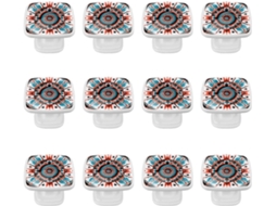 Puxadores Quadrados Para Gavetas De Cômoda, Puxadores Para Armários De Cozinha, 12 Peças, Design Étnico Abstrato Com