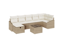 Maison Exclusive - Conjunto De Sofás Com Almofada 7 Pcs Vime Pe