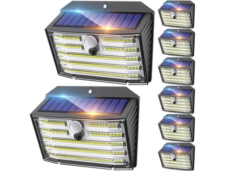 8 Luzes Solares Ao Ar Livre, Luzes De Sensores De Movimento Sem Fio, Adequadas Para Garagem De Terraça Cerca Sunny Spaces
