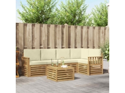 Vidaxl Conjunto De Sofás Para Exterior 6 Unid. Branco E Creme
