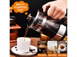 Cafeteira Francesa De Vidro Com Três Filtros Aço Inoxidável.