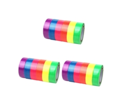 18 Rolos De Fita Fluorescente Uv Neon Para Eventos Festivos E Palcos.