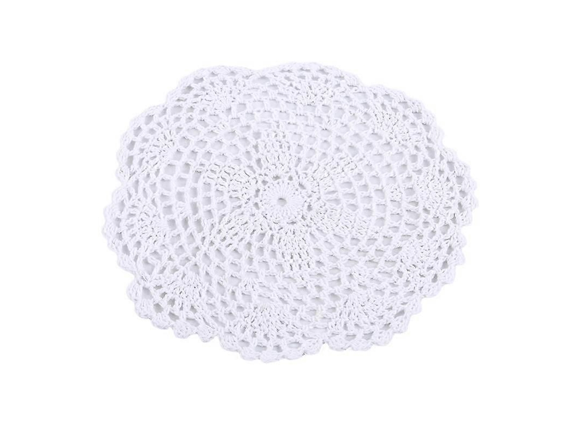 Toalha de Mesa Crochê Floral 21cm Branco S/MARCA