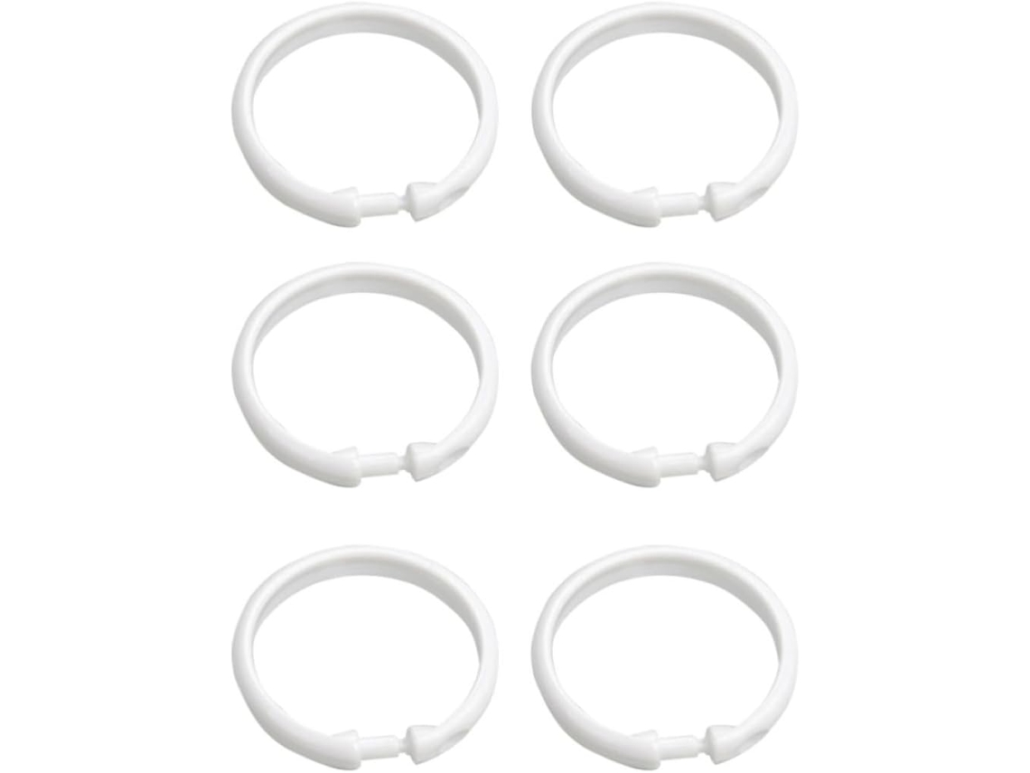 36 Argolas Circulares De Plástico Branco Para Cortina Chuveiro,