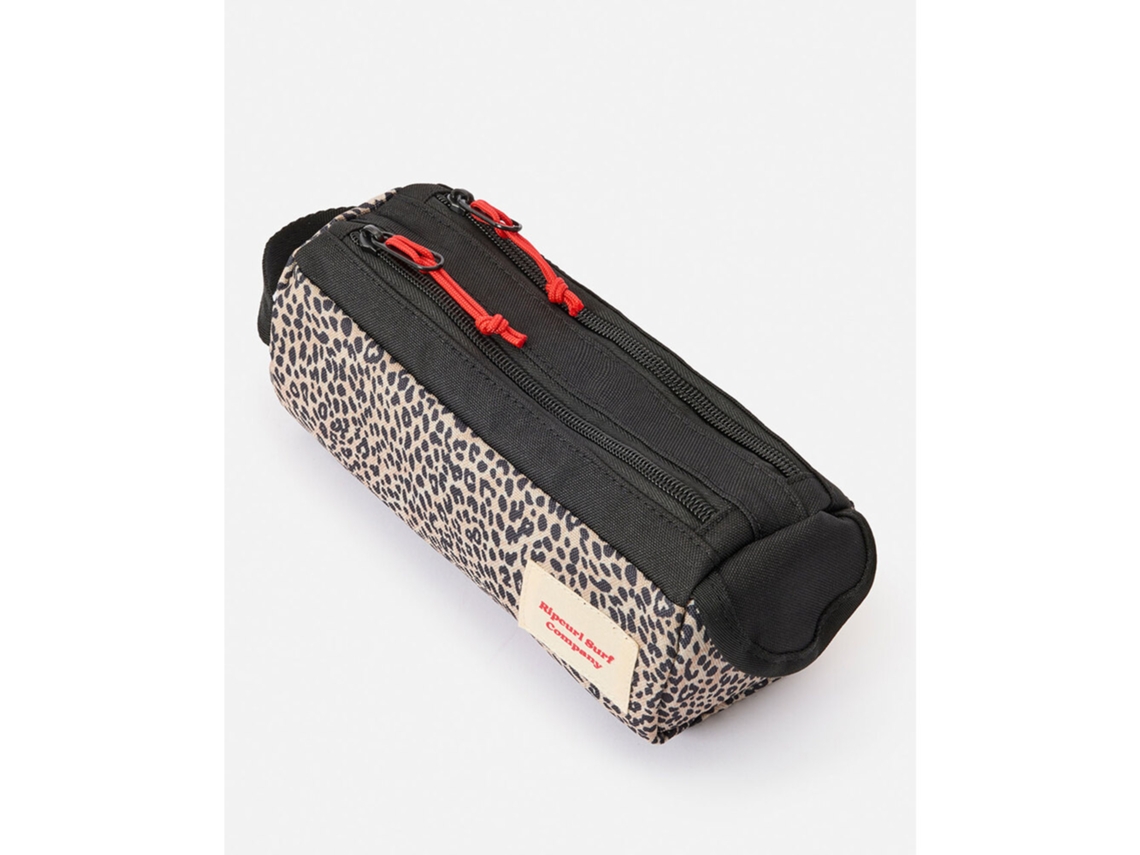 Estojo Escolar Duplo RIP CURL Curl 2pc, Preto e Leopardo