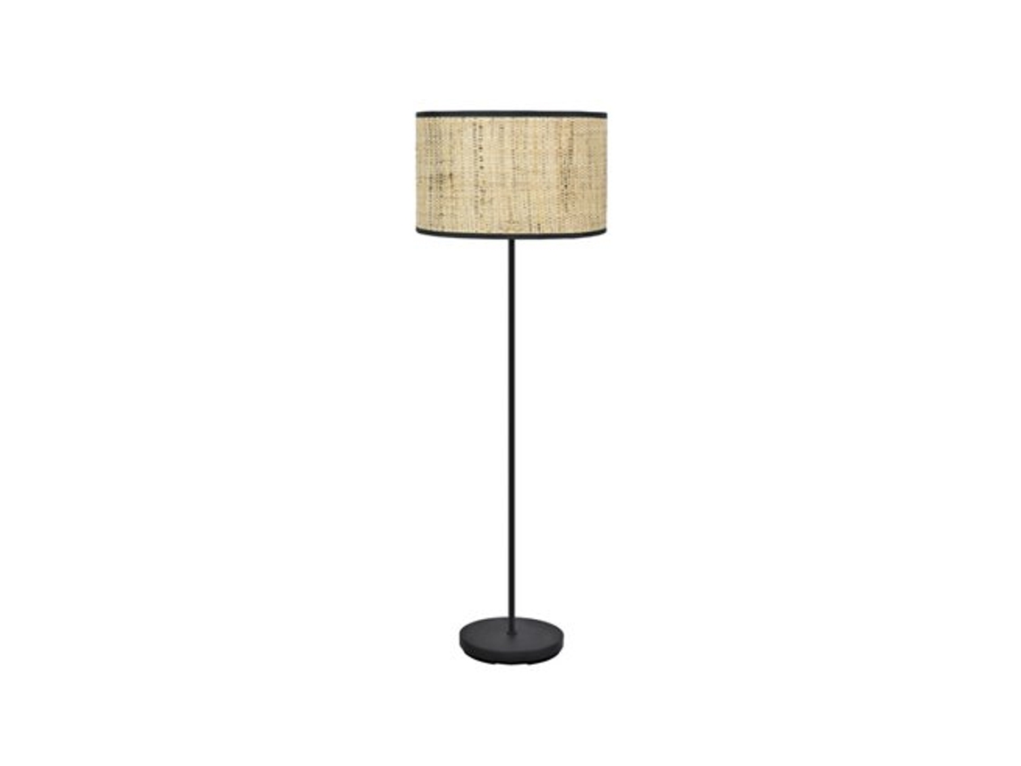 Pé De Salão Natasha 1xe27 Preto/junco 163x40x40 Cm Fabrilamp