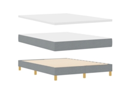 Conjunto 1 Cama Box Vidaxl Cinzento-claro Tecido (200 X 160 Cm)
