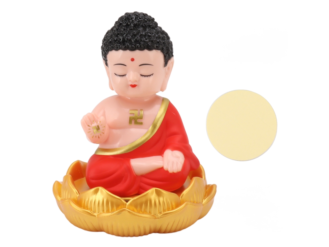 Laxiscreed Ornamento Buda Com Luz Solar Móvel E Automática Para Decoração Jardim