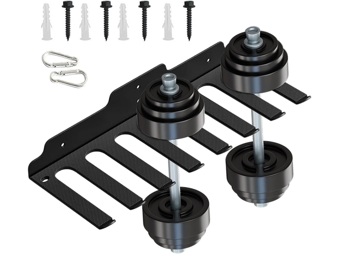 Suporte para Barra de Musculação, Parede Resistente Armazenamento Barras, com 8 Ganchos, Organizador Barras S/MARCA