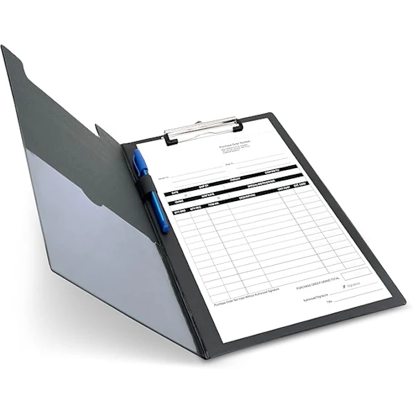 Bloco de Anotações com Pasta, Formato A4/ Tipo Protocolo, Preto BRILVIBERA