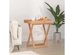 Vidaxl Mesa/tabuleiro Dobrável 52x36x56,5 Madeira De Nogueira Maciça
