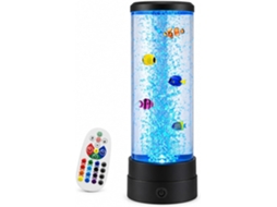 Luminária Led De Aquário Com Bolhas, 7 Núcleos De Luz Variáveis E Controle Remoto Luminária Com Peixes Artificiais Em